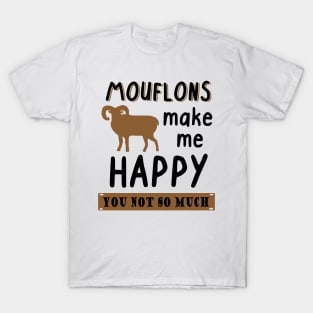 Mouflons make me happy hunting hunter track T-Shirt